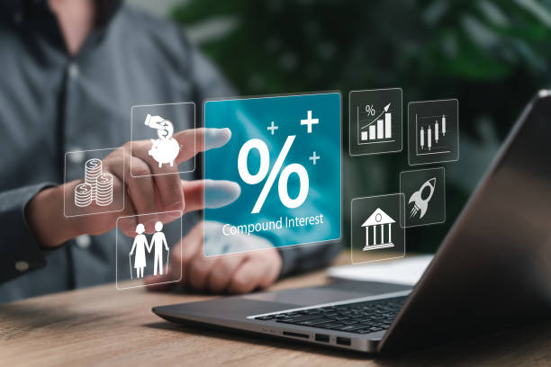 istock Compound interest, Retirement planning, Pension Fund, Businessman calculate future returns for a retirement fund, Long-term investment, Stock, Saving, Income fund, Increase, Financial interest rate 2198254615