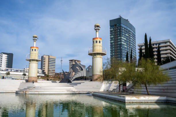 Barcelona, Spain - January 2, 2024. Espanya Industrial Park (Parc de L'Espanya Industrial) in Barcelona, Spain