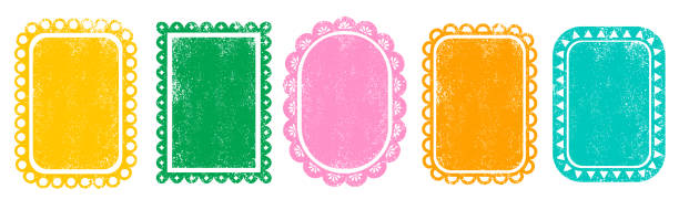 Mexican Frames collection. Wedding, Cinco de Mayo, Fiesta, Dia De Los Muertas, Day of the dead, Mexican holiday. Vector vertical banner, cards design