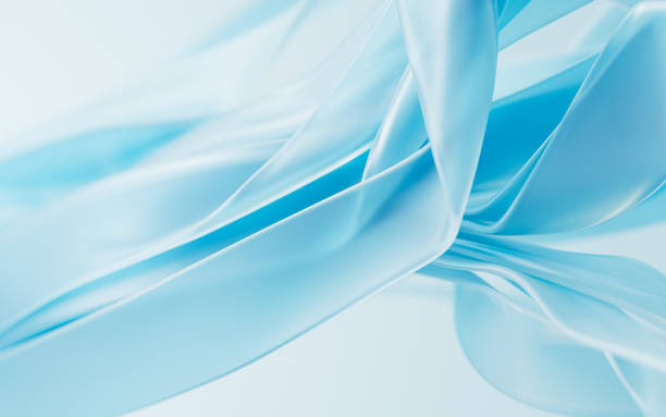 istock Transparent flowing fabric ribbons background, 3d rendering. 2198268632