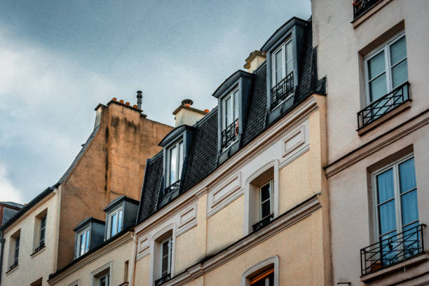 Paris, France - 07/29/2010: Building and chimneys