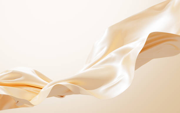 istock Flying gold silk textile fabric flag background, 3d rendering. 2198284918