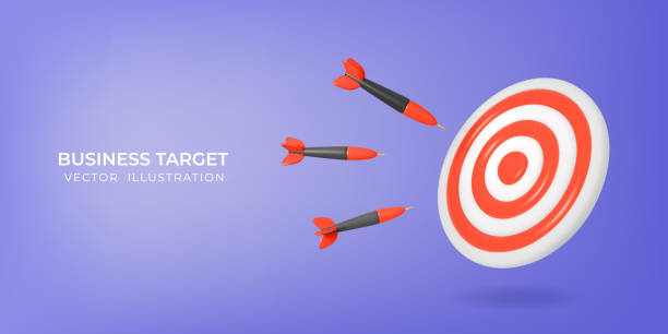 istock 3D Realistic Concept of Targeting. Business, Marketing, Promotion, Success Illustration. Company Goal Render Design 2198298326