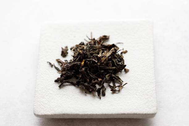 istock Japanese or Chinese tea leaf on white background. 2198298557
