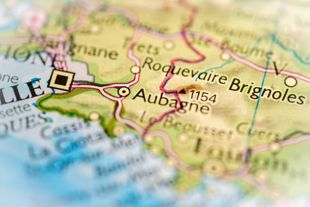 istock Aubagne, France highlighted on a world map. 2198299417
