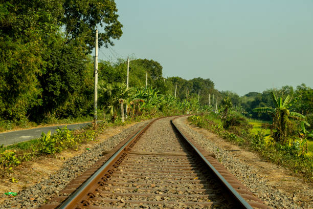 istock A railway is a transportation line built on rails that is 2198304262