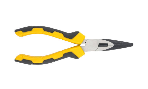 Yellow pliers Cut Out On White Background
