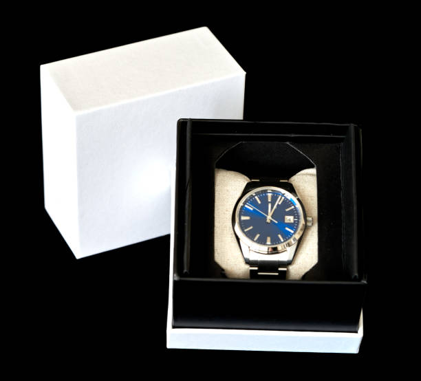 istock mechanical watch lies on a black background 2198316446