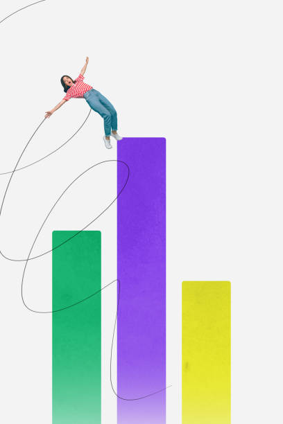 istock Trend artwork composite sketch image 3D photo collage of young lady loser fall down disbalance on platfom unfortunately worker lost job 2198320187