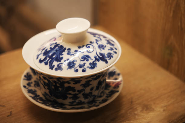 Ceramic Gaiwan Teacup. Traditional Chinese Teaware