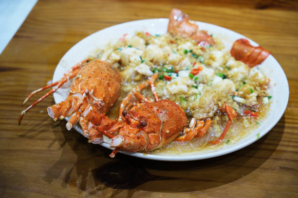 steamed American lobster (Homarus americanus) seafood cuisine