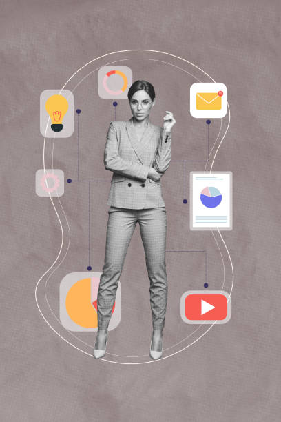 istock Creative picture collage young attractive lady employee entrepreneur youtube icon messenger notification infographics lightbulb 2198324364