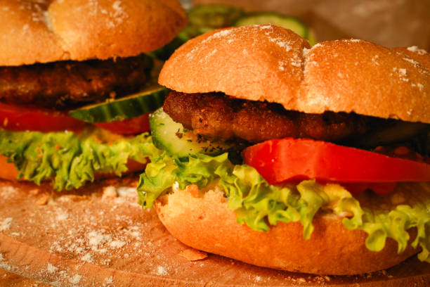 istock Homemade burger, cooking burgers for dinner. 2198325509
