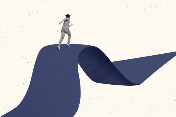 istock Creative photo collage running man persistent determined ambitious leader achieve target dream self development route white background 2198328330