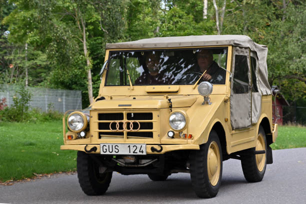 Bad Bentheim, Germany - July 13 2025 A Volkswagen Type 82 Kübelwagen is a military light utility vehicle based on the Beetle that Ferdinand Porsche designed for the military during World War II.