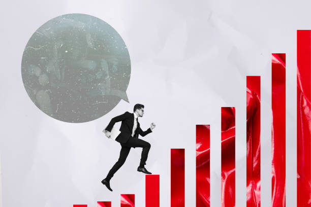 istock Composite photo collage of serious businessman hold macbook promotion chart development motivation aim isolated on painted background 2198329141