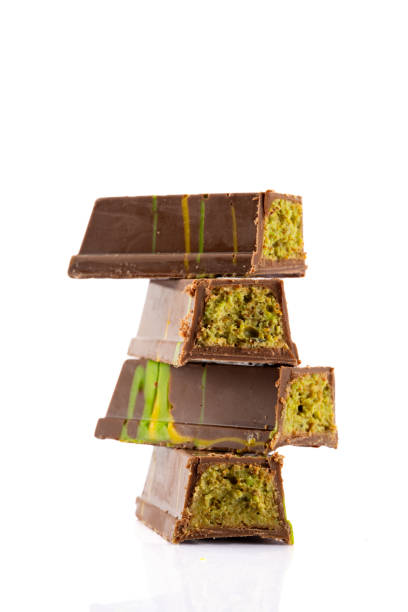 istock Chocolate bar filled with pistachio kunafa. Dubai chocolate 2198330824