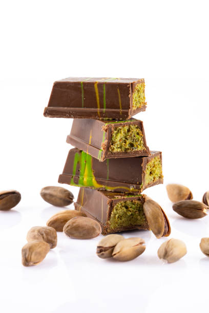 istock Chocolate bar filled with pistachio kunafa. Dubai chocolate 2198330827