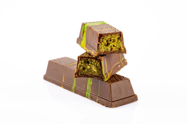 istock Chocolate bar filled with pistachio kunafa. Dubai chocolate 2198330836