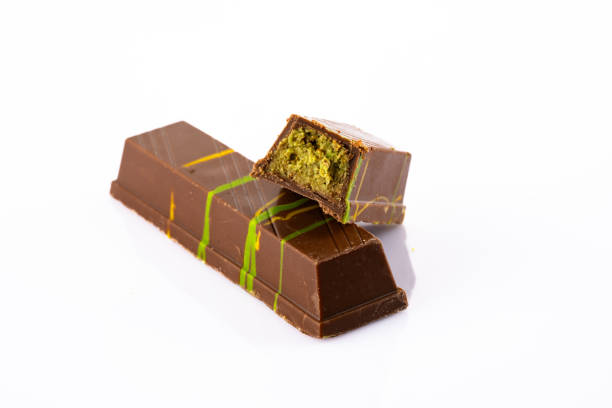 istock Chocolate bar filled with pistachio kunafa. Dubai chocolate 2198330856