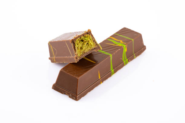 istock Chocolate bar filled with pistachio kunafa. Dubai chocolate 2198330867