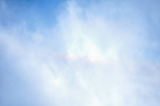 a small rainbow in the clouds (cloud iridescence)