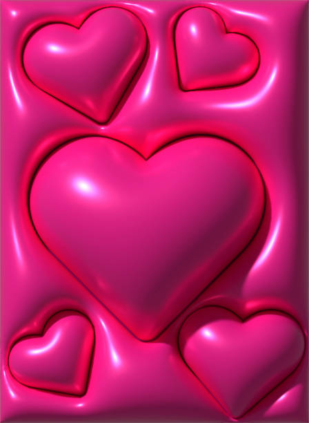 istock Pink inflated hearts of different sizes, 3D rendering illustration 2198345854