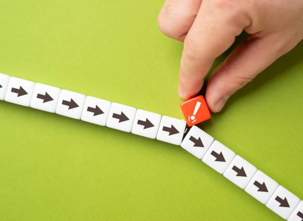 istock Change the direction of progress. Make changes in policy. Worsen the forecasts. Adjust the course of movement, add changes in planning. Make it better. 2198352168