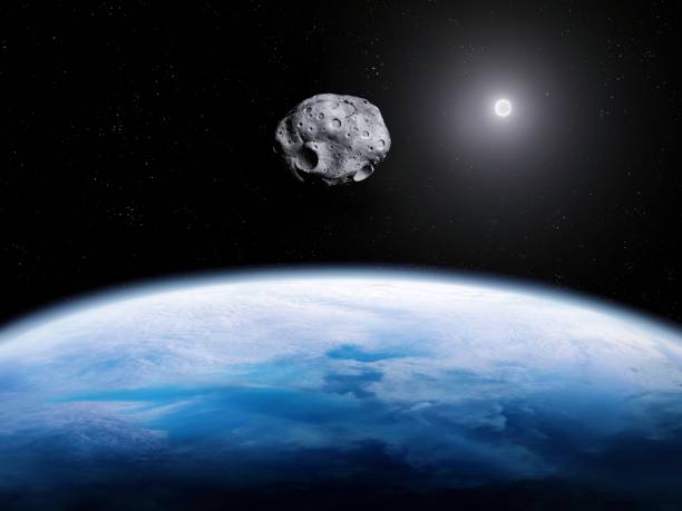 istock Dangerous asteroid close to Earth. 2198355523