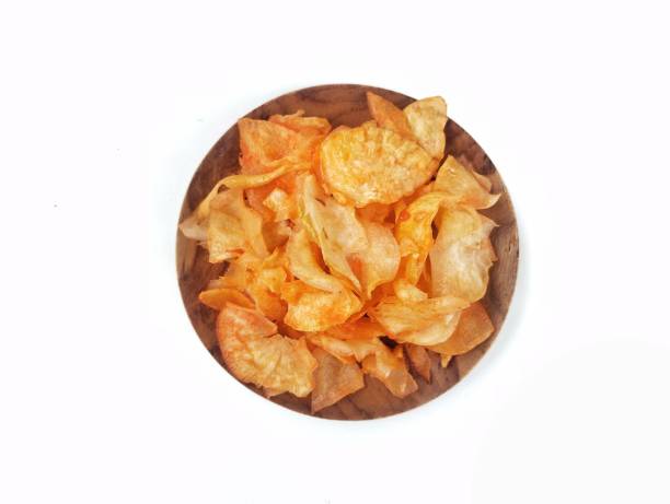 istock keripik singkong or Cassava chips isolated on white background 2198356564