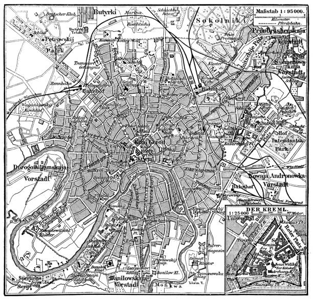 istock Historical city map of Moscow, Russia 2198367921