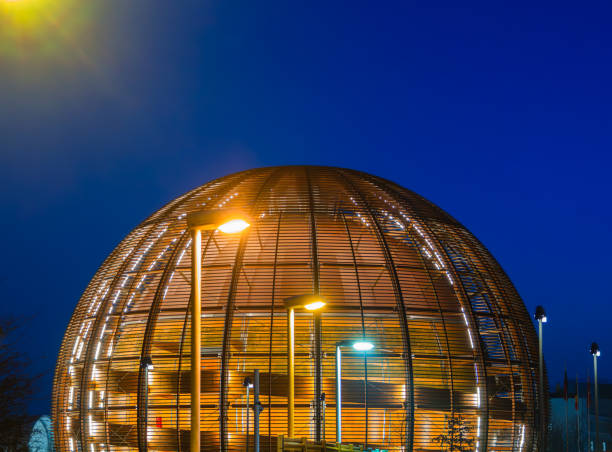 Geneva, Switzerland - February 5, 2025: Globe of Science and Innovation at CERN, the European Center for Nuclear Research