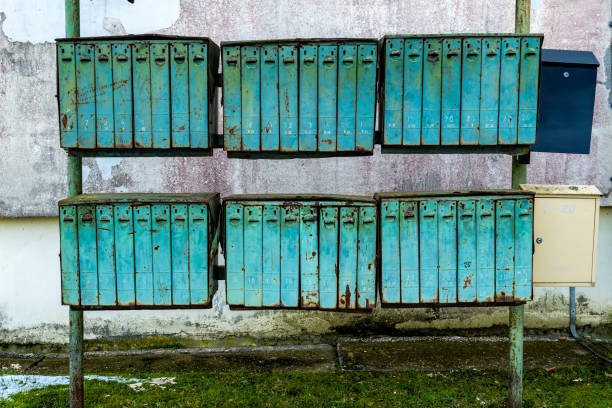 Vintage Postal Boxes Showing Signs of Decay and Rust