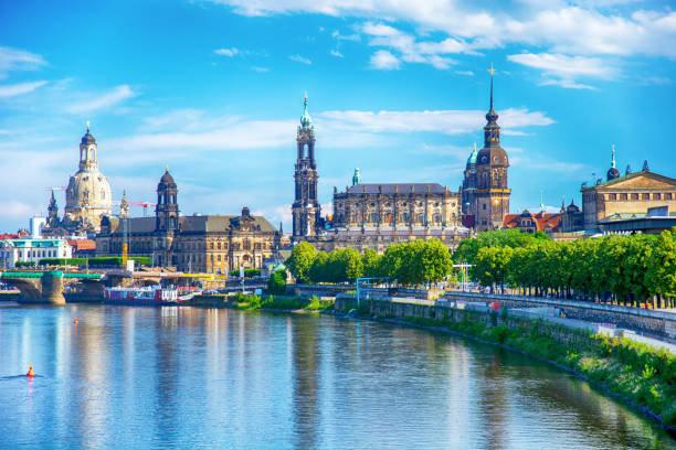 istock Riverbank of Elbe river in Dresden, Germany 2198374032