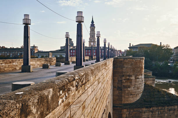 Modern bridge in Zaragoza , Spain