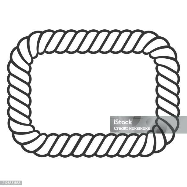 Rectangular Rope Frame Border Cord Thread Cable Twine Frame Stock ...