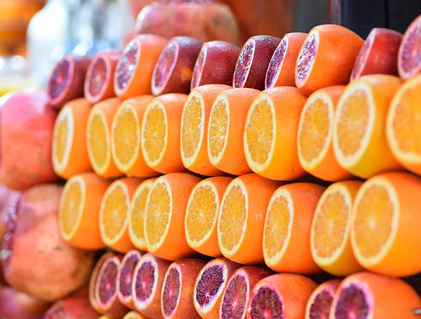 Sliced Citrus Fruits on Display