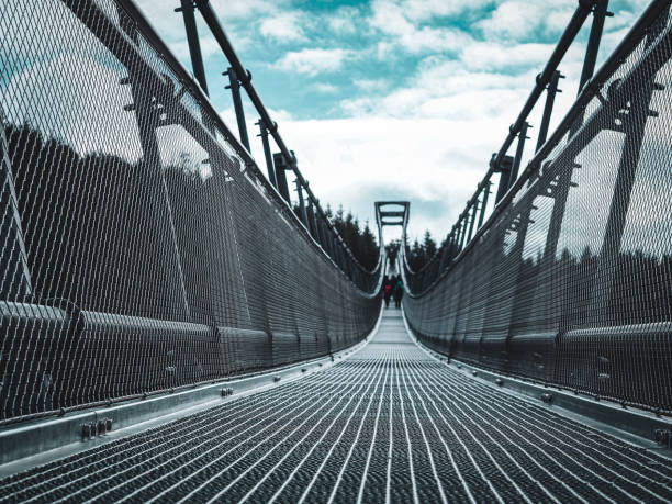 detail of the longest secured bridge in Europe Sky Bridge 721 in Lower Moravia in the Czech Republic without people