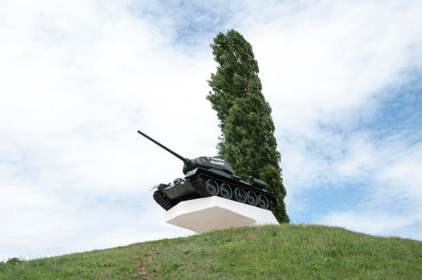 Tiraspol, Transnistria / Trans-Dniestr / Pridnestrovie, Moldova: the Tank Memorial is a monument commemorating the region's role in World War II and its Soviet heritage. Located prominently in the city center near the Supreme Council building, the memorial features a T-34 tank mounted on a pedestal, symbolizing the Soviet Union's victory over Germany. It serves as a site of remembrance for those who fought in the war and a broader reflection of the region's allegiance to its Soviet past. The memorial is a key attraction in Tiraspol, frequently visited during military parades, public ceremonies, and commemorative events, underscoring its importance in the collective memory and identity of the local population.