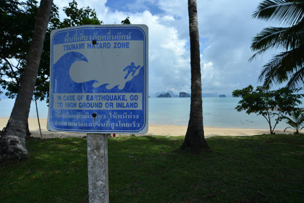 istock Tsunami Sign in Ko Yao Noi 2198389088