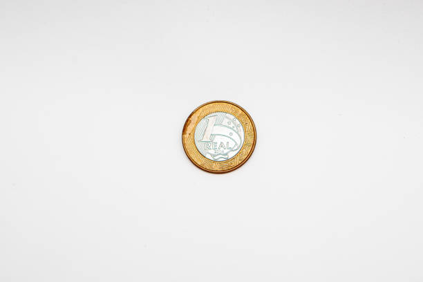 istock 1 real coin commemorating the olympics on a white background in rio de janeiro. 2198392740