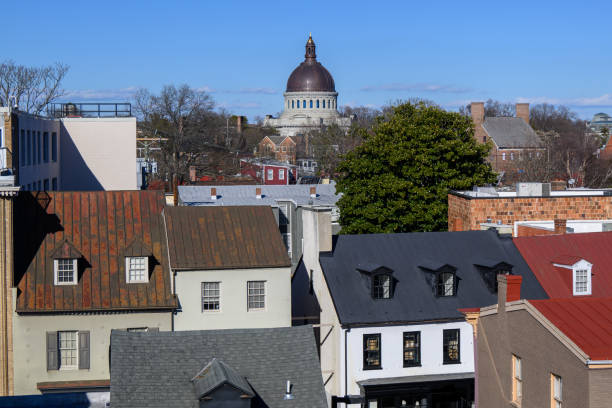 istock Distant view of the Naval Academy Chapel Dome 2198399238