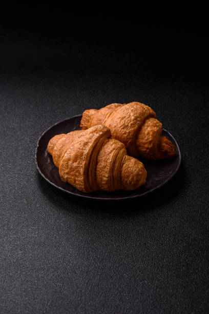 istock Sweet crispy croissants with chocolate filling 2198403556