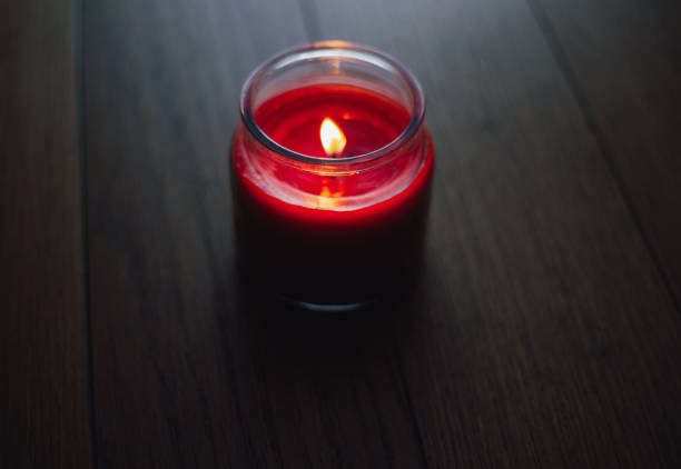 istock Red aroma candle for home 2198407382