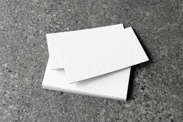istock Business card on grey background. 2198409186