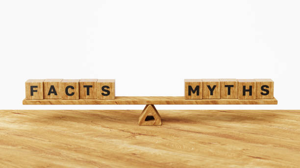 istock Perception vs misconception, fake news vs reality, mythology, logical decision, belief or fiction concept. 3D facts vs myths on balance scales 2198410370