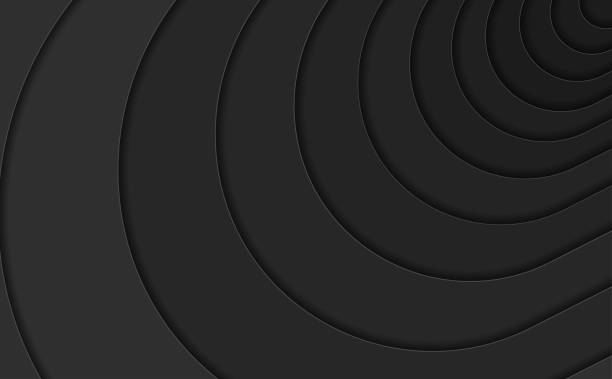 istock 3d round black curves background. Black stripes with shadows texture. Black spiral circles. Lined black geometric background. Luxury 3d texture. 2198412584