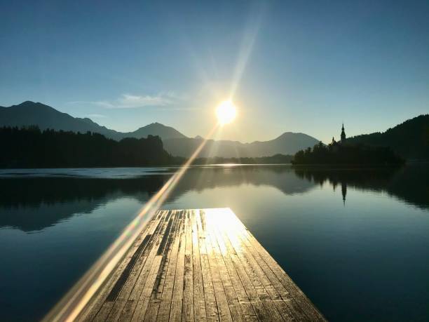 istock Bled lake in the morning, view from deck 2198416946