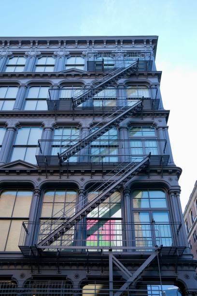 istock Fire Escape on Ornate Cast Iron Building (New York, New York, USA) 2198420189