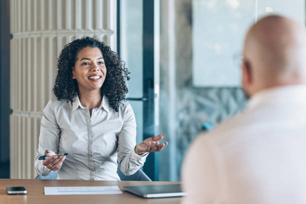 istock Two business person in a conversation 2198426016